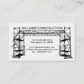 Weißer Bau des Baugerüst-Schwarz-| der Malerei-| Visitenkarte (Rückseite)