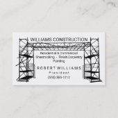 Weißer Bau des Baugerüst-Schwarz-| der Malerei-| Visitenkarte (Vorderseite)