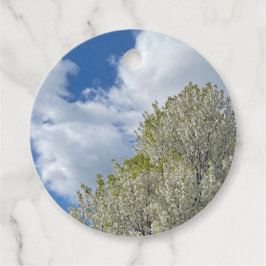Weißer Baum Blaue Himmel Wolken Foto Geschenkanhänger
