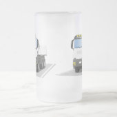 weißer Baustellen LKW Mattglas Bierglas (Mittel)