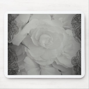 Weißer Begonia Mousepad
