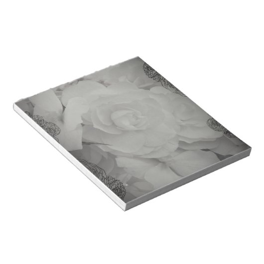 Weißer Begonia Notizblock (angewinkelt)