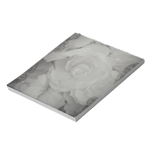 Weißer Begonia Notizblock (Rotiert)