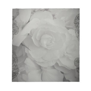 Weißer Begonia Notizblock