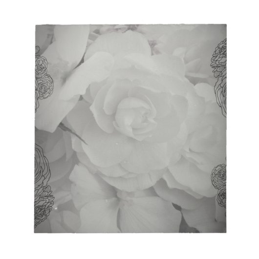 Weißer Begonia Notizblock (Vorderseite)