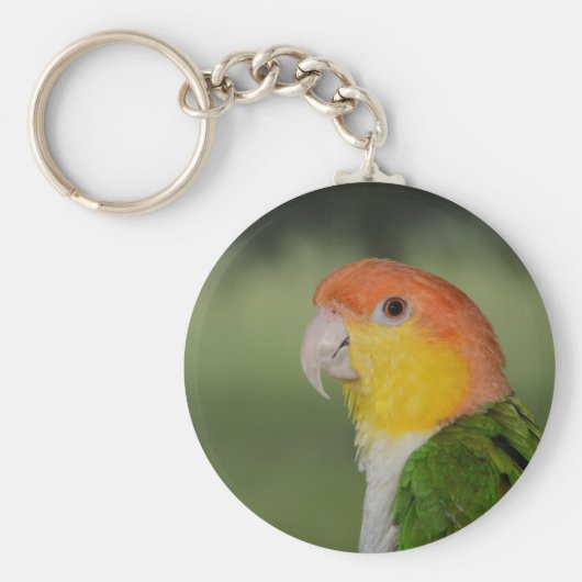 Weißer Belogen Kaikischer Papagei im Freien Schlüsselanhänger (Vorne)