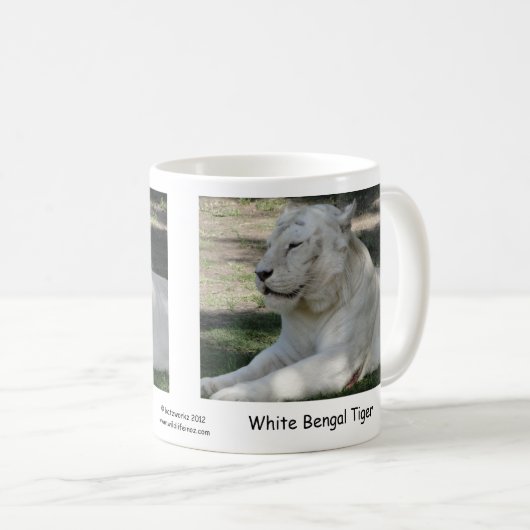 Weißer bengalischer Tiger Kaffeetasse (VorderseiteRechts)