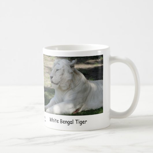 Weißer bengalischer Tiger Kaffeetasse (Rechts)