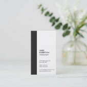 Weißer Berater für vertikale Graustreifen Visitenkarte (Stehend Vorderseite)