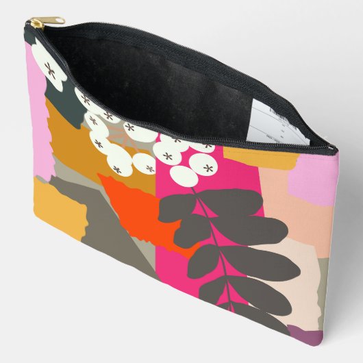 Weißer Berries Farbgeblasener Farbblock Spaß Somme Zubehörtasche (Offen)