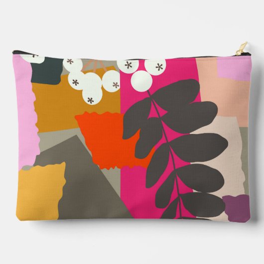 Weißer Berries Farbgeblasener Farbblock Spaß Somme Zubehörtasche (Rückseite)