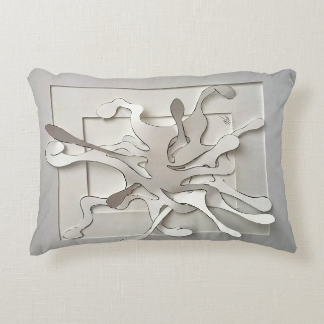 weißer Berst Dekokissen (Vorderseite)