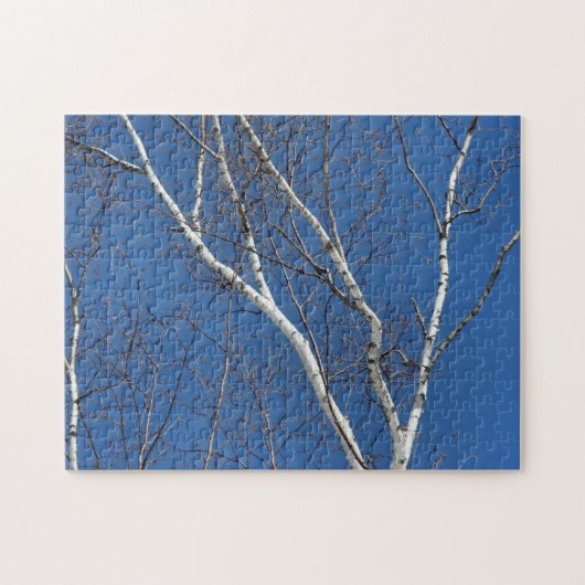Weißer Birkenbaum gegen die Natur des blauen Himme Puzzle (Horizontal)