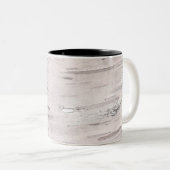 Weißer Birkenbaum Holz Rustikaler Stall Personalis Zweifarbige Tasse (VorderseiteRechts)