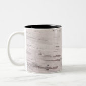 Weißer Birkenbaum Holz Rustikaler Stall Personalis Zweifarbige Tasse (Links)