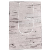 Weißer Birkenbaum Holz Rustikaler Wald Woods Woods Mittlere Geschenktüte (Rückseite)