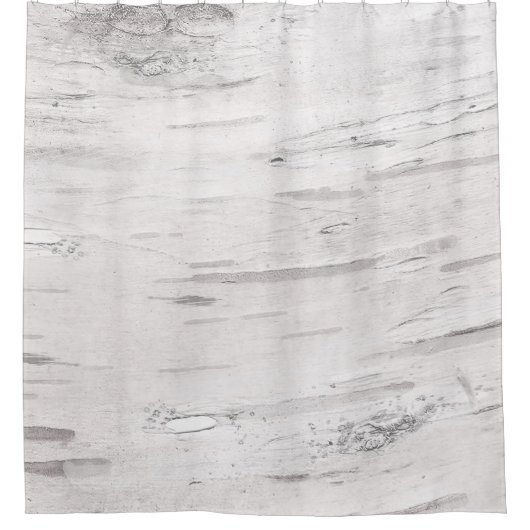 Weißer Birkenholz Rustikaler Landhaus Stall Duschvorhang (Vorderseite)