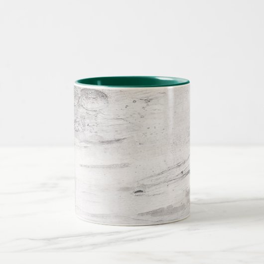 Weißer Birkenholz Rustikaler Landhaus Stall Zweifarbige Tasse (Mittel)