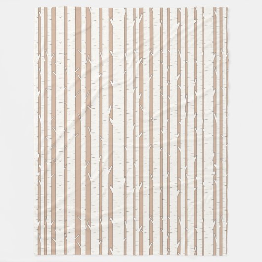 Weißer Birkenwald Fleecedecke (Vorderseite)