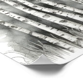 Weißer Birnenwald Wasserfarbe Poster (Ecke)