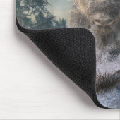 Weißer Bison Mousepad (Ecke)