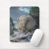 Weißer Bison Mousepad (Mit Mouse)