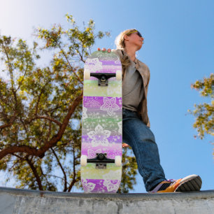 Weißer, bläserner, rosafarbener, Lila Kalkgrün Str Skateboard