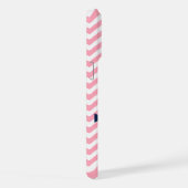Weißer Blau und Rosa Zigzag Muster Anker iPhone Hülle (Rechte Seite)