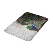 Weißer blauer Pfau Badematte (Schrägansicht)