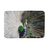 Weißer blauer Pfau Badematte (Vorderseite)