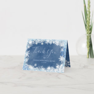 Weißer Blauer Schnee in Liebe Schneeflocke Bridal  Dankeskarte