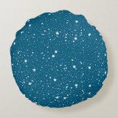 Weißer blauer Sternenhimmel Rundes Kissen (Rückseite)