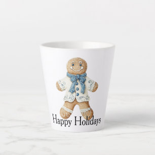 Weißer blauer Weihnachtsmann-Keks Weihnachten  Milchtasse
