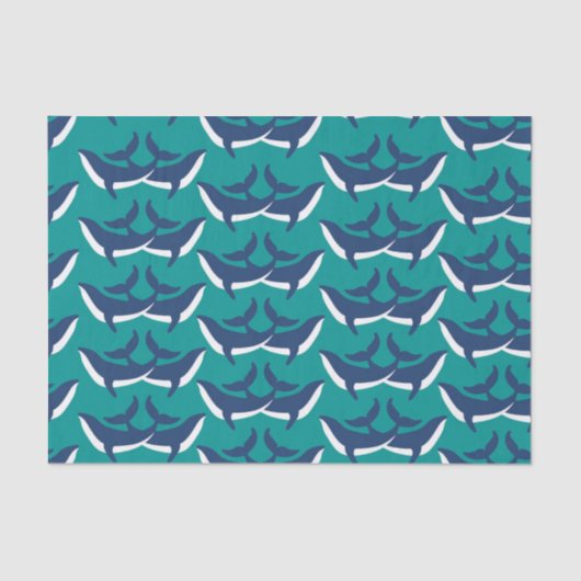 Weißer Blauwal Meer Tier Grüne Ozeane Seidenpapier (Vorderseite)