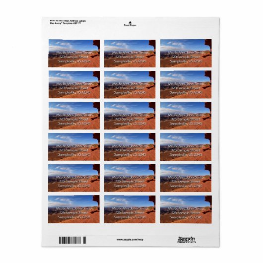 Weißer Blick auf den Canyonlands Nationalpark Adressaufkleber (Vorne)