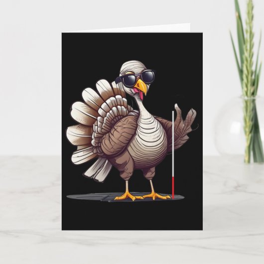 Weißer-Blindenstock-Bewusstseins-Thanksgiving-Coms Karte (Vorderseite)