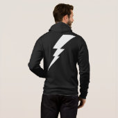 Weißer Blitzschlag Hoodie (Schwarz voll)