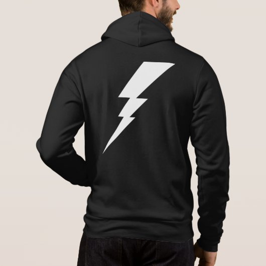Weißer Blitzschlag Hoodie (Rückseite)