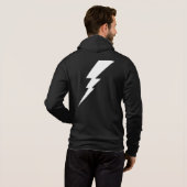 Weißer Blitzschlag Hoodie (Schwarz voll)