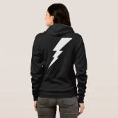 Weißer Blitzschlag Hoodie (Schwarz voll)