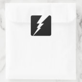 Weißer Blitzschlag Quadratischer Aufkleber (Tasche)