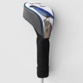 Weißer Bluebird Golf Headcover (angewinkelt)