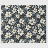 Weißer blühender Winterbotanischer Garten Geschenkpapier (Flach)