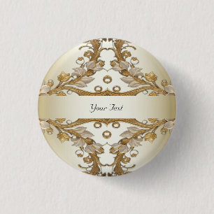 Weißer Blume-Decorations-Gold-Button Button