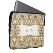 Weißer Blume Dekorativer Goldratschlauch Laptopschutzhülle (Vorne Rechts)