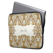 Weißer Blume Dekorativer Goldratschlauch Laptopschutzhülle (Vorderseite Links)