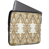 Weißer Blume Dekorativer Goldratschlauch Laptopschutzhülle (Vorne Rechts)