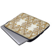 Weißer Blume Dekorativer Goldratschlauch Laptopschutzhülle (Vorne Knopf)