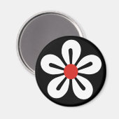Weißer Blume-Magnet Magnet (Vorderseite/Rückseite)