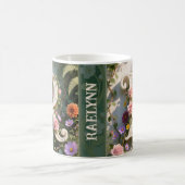 Weißer Blumen-Garten-Monogramm-Buchstabe R Kaffeetasse (Mittel)
